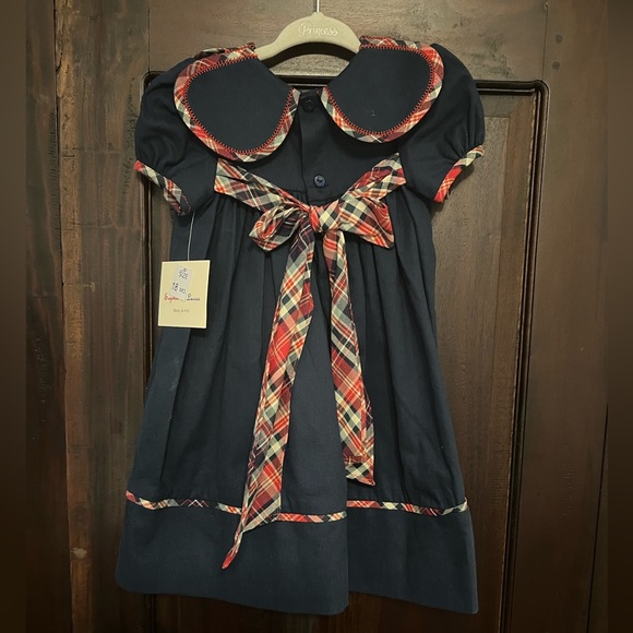 Smocked, embroidered Christmas/winter dress. - Picture 2 of 2